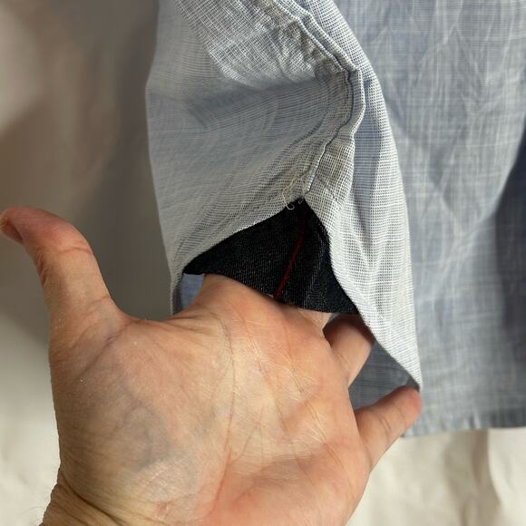 Thread & Cloth 100% Cotton Men's Button Down Casual Blue Shirt Size XL - Picture 6 of 10